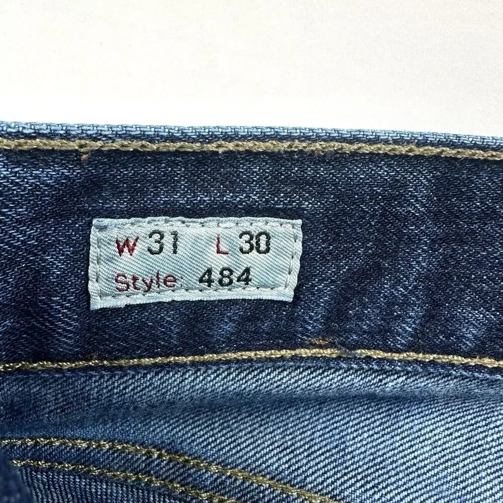 J Crew 484 Jeans Mens 31x30 Blue Dark Wash Slim Denim Cotton Mid Rise